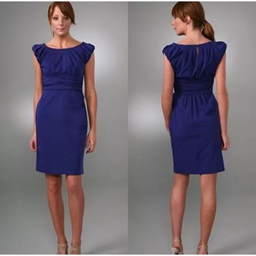 Diane Von Furstenberg DVF Blue Jamila Ruched Women's Dress Size 4 Designer